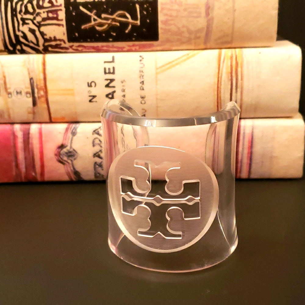 Tory Burch Clear Acetate Cuff Bracelet Authentic